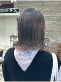 ラベンダーシルバーラベンダーグレージュハイトーンカラーボブ