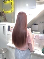 ネオリーブカフ 鶴ヶ峰店(Neolive caff)&nbsp;ピンクベージュ　ダブルカラー　レイヤーロング
