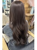 ダブルカラー　ブリーチなし　透明感　グレージュ