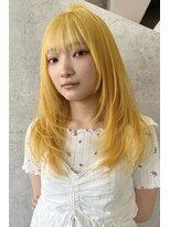 トリムバイエンヴィ(tlim by ENVY)&nbsp;色落ちまで可愛い２回ブリーチで作るイエローカラー