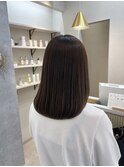透明感カラー　艶髪　髪質改善　顔周り　韓国風　ミディアム