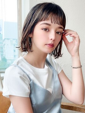 ラルユー 金山(LallYou) 前髪パーマ/くびれミディ/ラベンダーカラー/ヨシンモリ/韓国ヘア