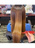 暖色ナチュラルストレートツヤ感大人キレイブリーチなし20代30代