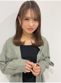 おくれ毛で小顔に♪ミディアムワンカール
