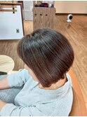 髪質改善大人前下がりショートボブ