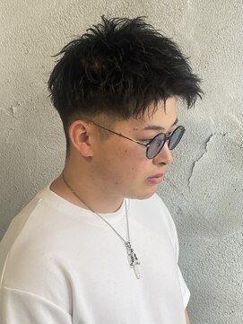 ニアウ 高崎店(Niau) メンズショートツイストスパイラルパーマ群馬高崎眉毛