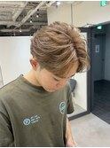 フェザーショート ミルクティーベージュ グレージュ