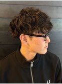 ツーブロック 波巻きパーマ マッシュパーマ