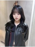 メルティカラーフェミニンロング似合わせカット韓国ブリーチなし