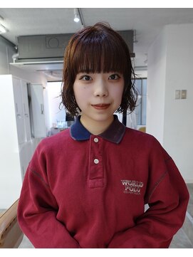 ネルケ 立川(nelke) ミニボブ/ゆるパーマ/暖色カラー