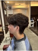 茶髪フェザーパーマ(メンズ/パーマ/フェザーショート)