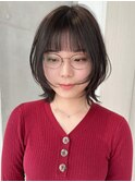say.ショートボブひし形ショートダークレッドデザインカラー