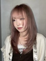ロンドアンメゾン 原宿(Lond un Maison.)&nbsp;ミルクティーピンクベージュ/レイヤーボブ/韓国巻き/顔周り0605