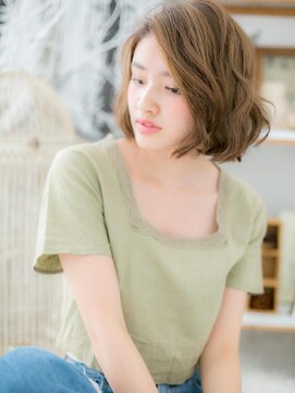 カバーヘア 上尾西口店(COVER HAIR) 抜け感アシンメトリーゆるふわミディアム大人ボブa