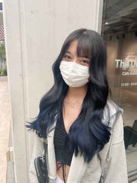 アソビ 表参道(ASOBI) グラデーションカラー　ネイビーブルー　ブリーチ