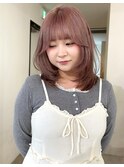 【NIKO】ミディアムレイヤー.ピンクベージュ.ダブルカラー