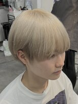 バイフィフス 原宿/表参道(by fifth)&nbsp;ミルクティーベージュダブルカラー韓国風メンズセンターパート