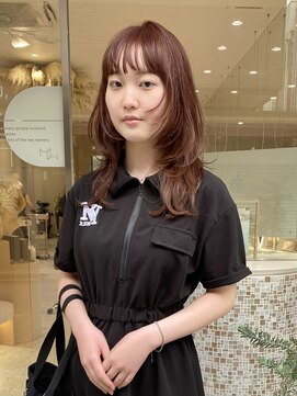 マイル 渋谷(mile) ブリーチなしレッドカラー×ミディアムレイヤー