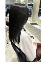 リー 尼崎(Lee)&nbsp;ミディアムグレージュインナーカラーブルー