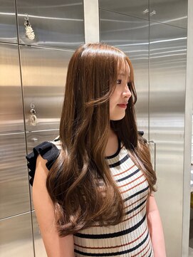 オーガニック リブ 川越(organic+live) ブリーチなしカラー◎韓国巻きロングの明るいベージュ20代