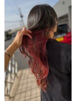 リンクヘアー(link hair) インナーカラー(レッド)