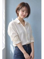 フレイムス ヘアアンドリラックス 大宮東口店(Frames)&nbsp;レイヤーボブ髪型20代30代40代50代前髪あり前髪なし面長丸顔大宮