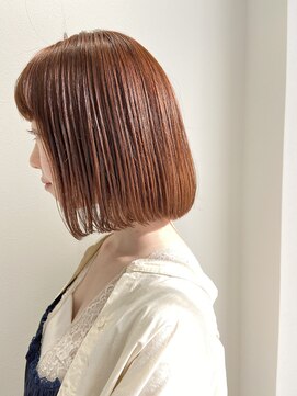 ヨーク(YOKE) 【YOKE】10代20代インスタ人気ブリーチなしオレンジカラーボブ