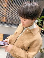 テトヘアー(teto hair) マッシュショートマニッシュ前髪ありグレージュハイライト