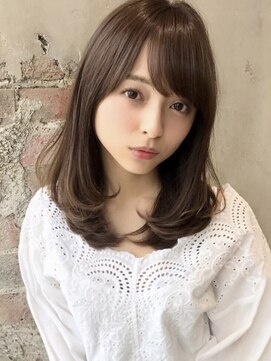 シルクレイ 吉祥寺店(Silk-lei) 大人かわいいフェザーバング前髪丸みボブベージュ20代吉祥寺