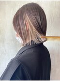 インナーカラー キャラtメルベージュ ボブ 表参道
