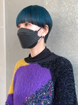 ロンド 表参道店(Lond) Lond表参道【伊杏】アンブレラカラー ブルー マッシュショート