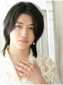 センターパート×黒髪アンニュイなメンズロングウルフB北浦和