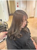 グレージュカラー透明感カラーオリーブカラー