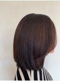 大人かわいい前髪レイヤーカット×ボブディ 髪質改善ケアカラー