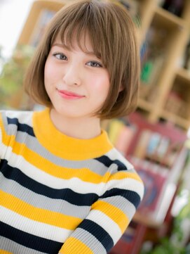 カバーヘア ブリス 大宮西口(COVER HAIR bliss) くすみベージュ小顔前下がり切りっぱなしボブh3大宮20代30代40代