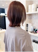 福山市美容室Caaryインナーカラー春コーラルピンクカラー