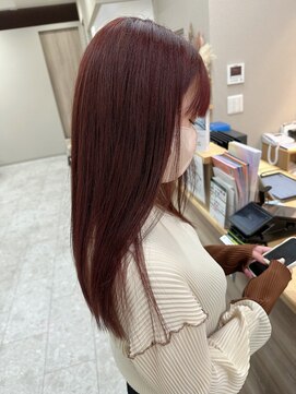 シカ 神戸三宮元町店(Cica) 春カラー　チェリーレッド　　ピンク　暖色　艶髪　髪質改善