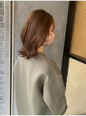 切りっぱなしボブくびれミディアム外ハネボブ髪質改善カラー日吉