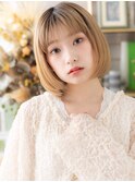 ハイトーンカラー艶感ストレート抜け感ボブc6志木代30代40代
