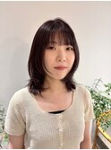 レイヤーカット×ピンクブラウンカラー