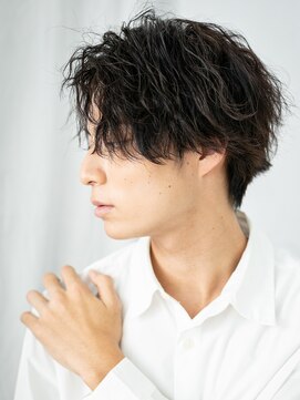 モッズヘア メン 新所沢店(mod's hair men) 20代30代ブラックスパイラルパーマかき上げマッシュd新所沢