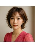 柔らかレイヤーショートボブ　20代 30代 40代 50代 60代髪質改善