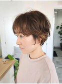ラフウェーブパーマ　ショートレイヤー