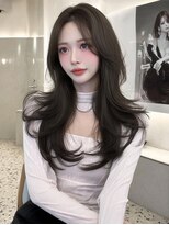 ノイズ エコル(Hair&Make NOISM ekolu )&nbsp;大人可愛い20代30代40代小顔ウルフレイヤーボブ丸み韓国ロング