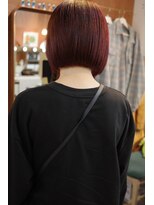 チャプター 問屋町(chapter)&nbsp;髪質改善パツっとボブミニボブワインレッドケアカラー岡山