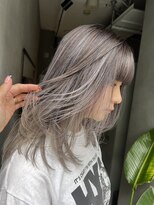 ジーナ 赤羽(XENA) 顔型別ヘアスタイル特集/ワンホンレイヤー/ホワイトグレージュ