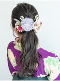 卒業式の袴に似合う♪編み込みポニーテールヘアアレンジ♪
