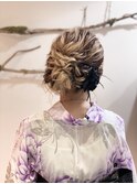 浴衣でしっとり大人なサイドアップ