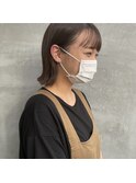 モカベージュ×切りっぱなしbob