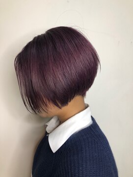 モルニ(MORNI) ラベンダーカラー_マロンベージュ Aラインボブ かきあげ